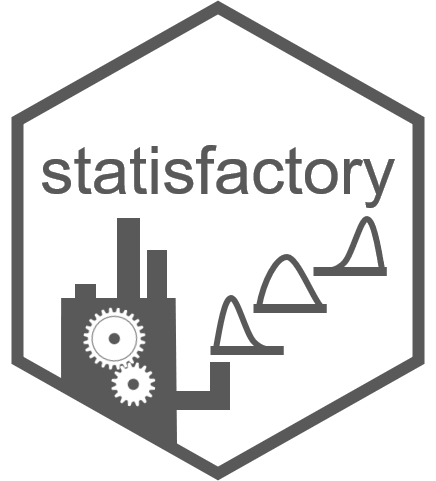 Hex sticker for R package statisfactory
